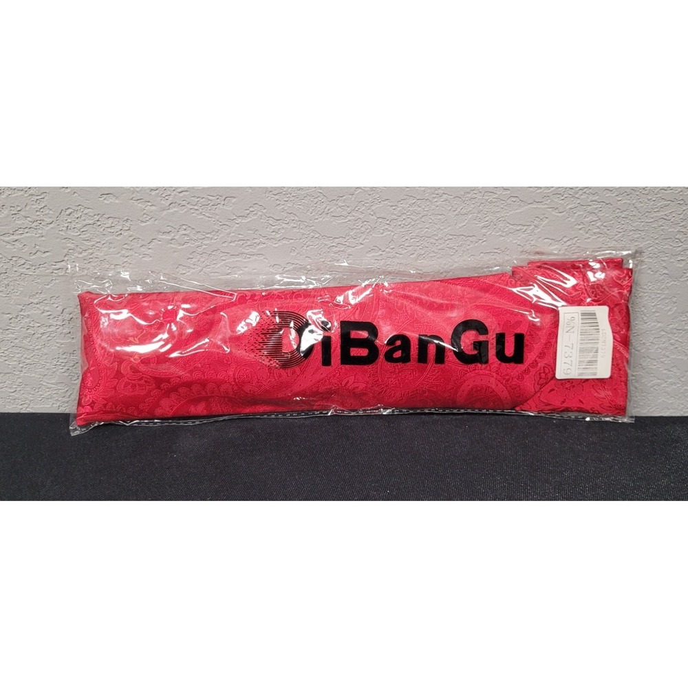 DiBanGu Red Paisley Silk Tie Handkerchief Cufflinks Set Style #7379